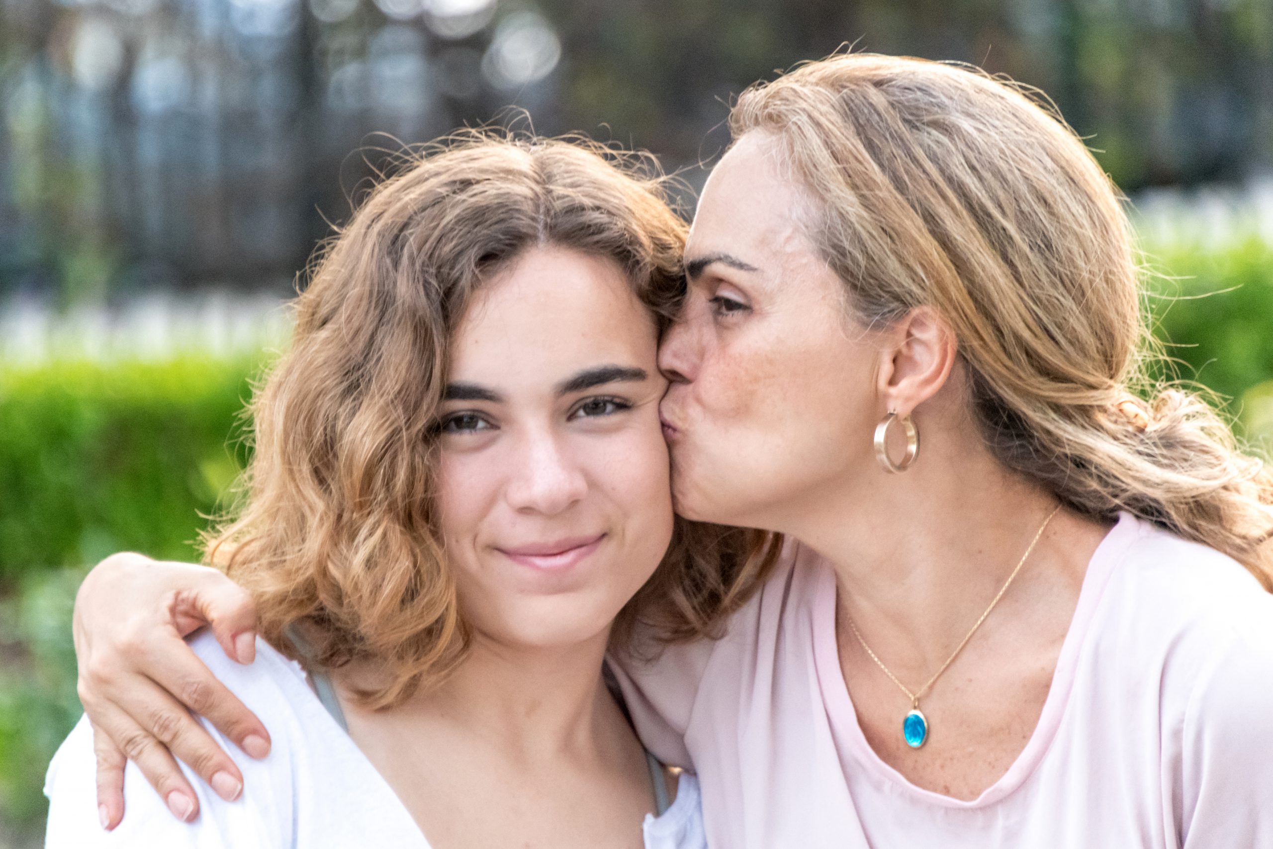 Mature mother and her young daughter