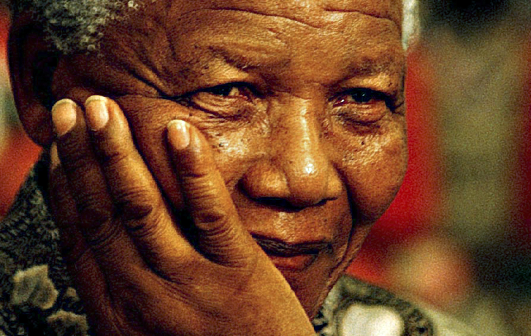 Nelson Mandela, South African president.
